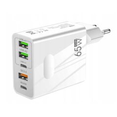   65W-os 5 portos USB gyorstöltő iPhone-hoz Samsung Xiaomi Huawei készülékekhez